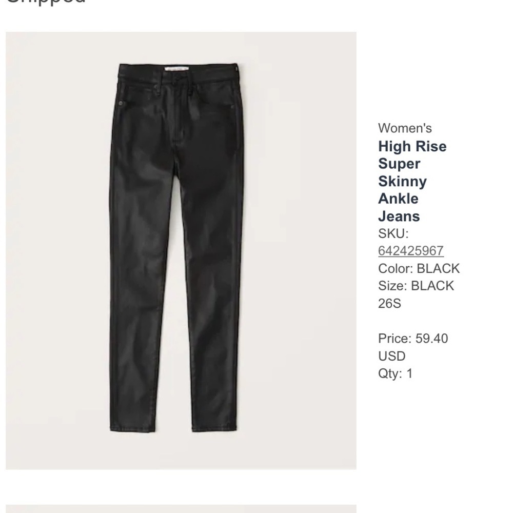 Coated High Rise Super Skinny Ankle Jeans